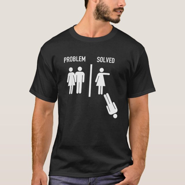 Problem ist gelöst Lustige Ehe versus Scheidung T-Shirt (Vorderseite)
