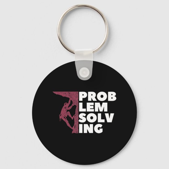 Problem Lösung Climber Geschenk Rock Klettern Boul Schlüsselanhänger (Vorderseite)