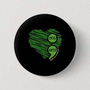 Problem Semicolon Heart Retro Mental Health Awaren Button