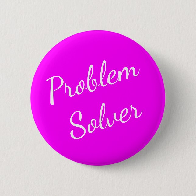 Problem Solver Button Magenta White (Vorderseite)
