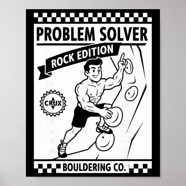 Problem Solver Rock Edition Climbing Wall Fun  Poster (Vorne)