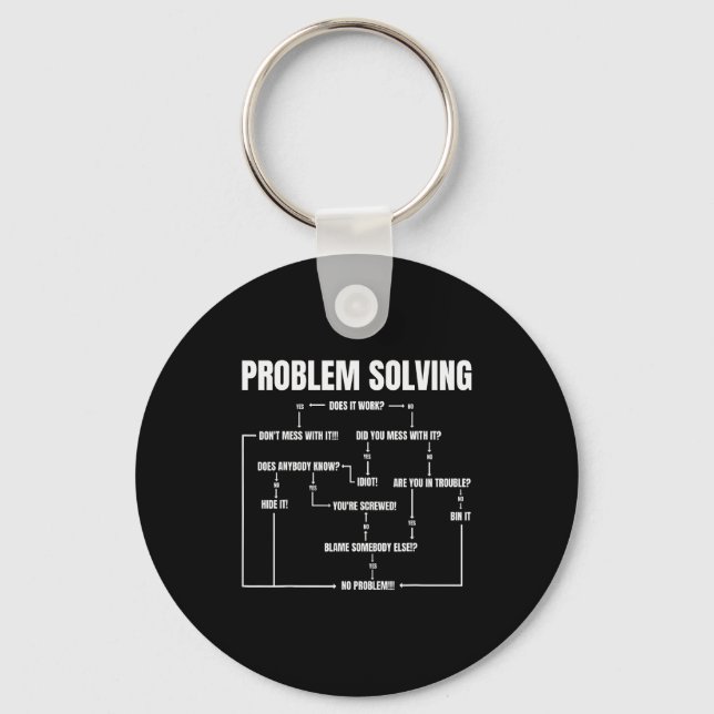 Problem Solving Chart Geek Nerd Computer Programme Schlüsselanhänger (Vorderseite)