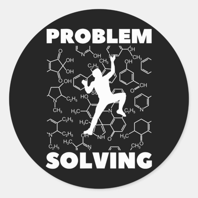Problem Solving Climber, Rock Climbing Chemistry,  Runder Aufkleber (Vorderseite)