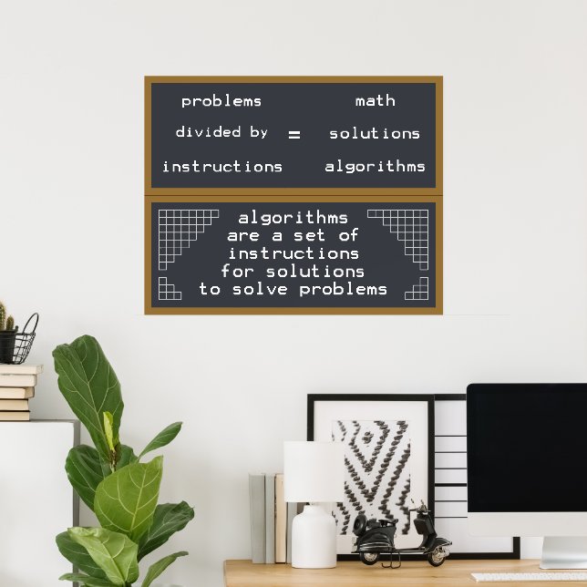 Probleme Anweisungen Lösungen Mathematik Algorithm Poster (Heimbüro)