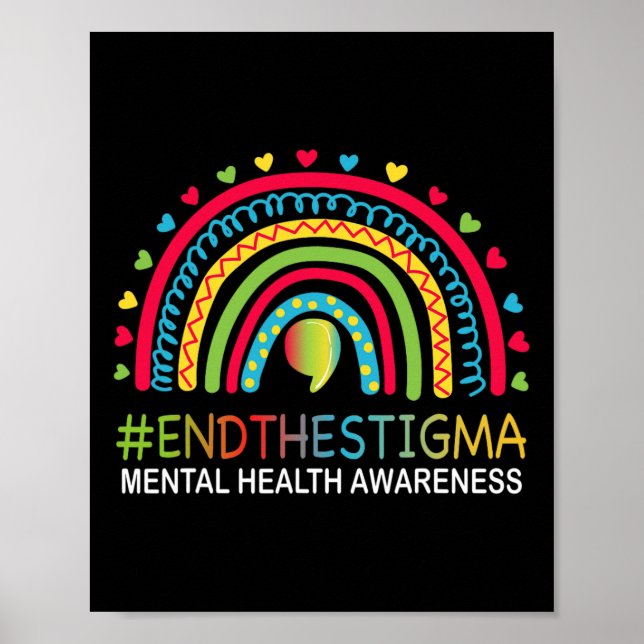 Probleme beenden das Stigma Rainbow Boho Poster (Vorne)