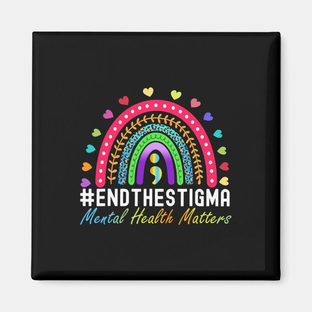 Probleme beenden das Stigma Rainbow Leopard Boho Magnet (Vorne)