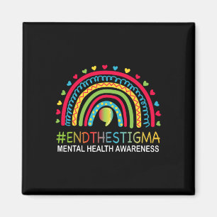 Probleme beenden das Stigma Regenbogen Boho Magnet