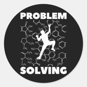 Problemlösender Kletterer, Kletterchemie, Runder Aufkleber