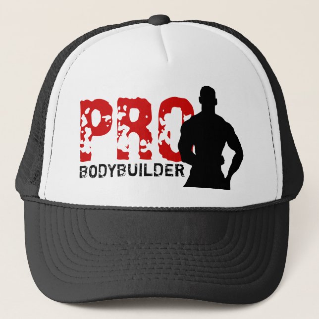 Probodybuilder-roter u. schwarzer Hut Truckerkappe (Vorderseite)