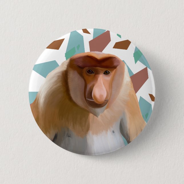 Proboscis-Affe gefährdete Arten Button (Vorderseite)