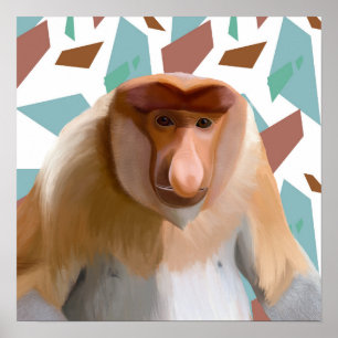 Proboscis-Affe gefährdete Arten Poster
