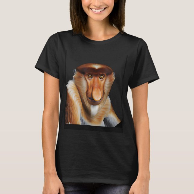 Proboscis Affen Adorable Long-Nosed-Primat T-Shirt (Vorderseite)