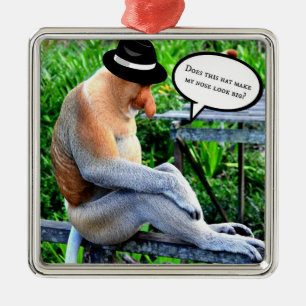 Proboscis Monkey...Macht das meine Nase... Ornament Aus Metall