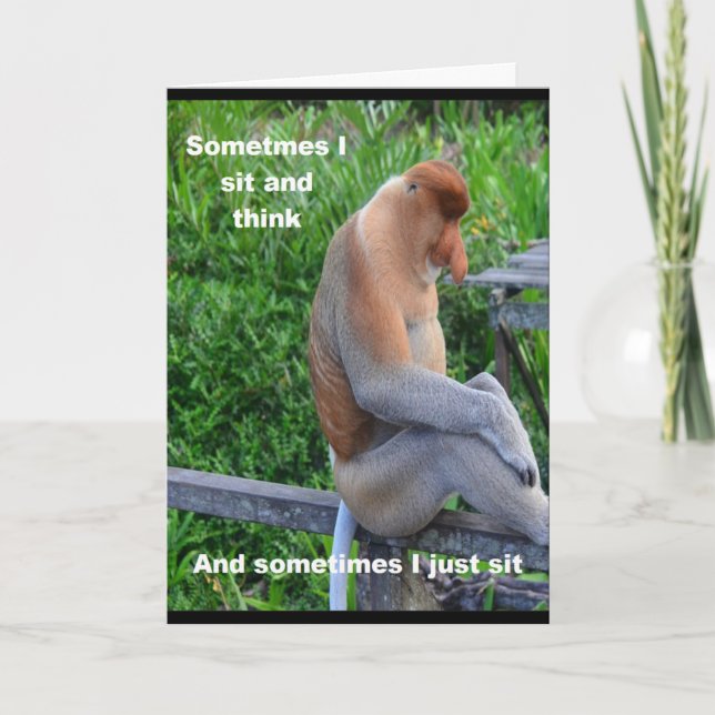 Proboscis Monkey - Pensionierung Karte (Vorderseite)