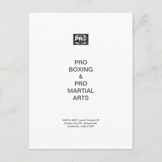 #PROBOXING & #PROMARTIALARTS FEIERTAGSPOSTKARTE (Vorderseite)