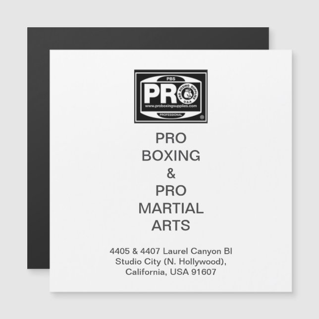 #PROBOXING & #PROMARTIALARTS MAGNETKARTE (Vorne/Hinten)