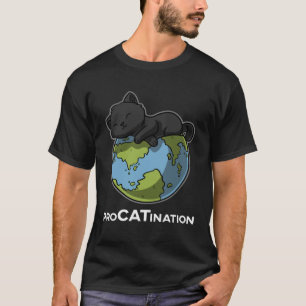ProCATination Fauler Katzen Kätzchen Welt T-Shirt
