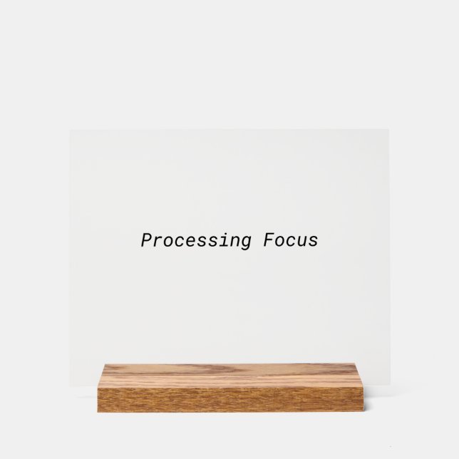 Processing Focus Minimalistische Schreibmaschine Acrylschild (Vorderseite)