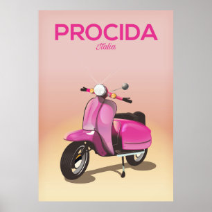 Procida Italien Roller Urlaubs Poster