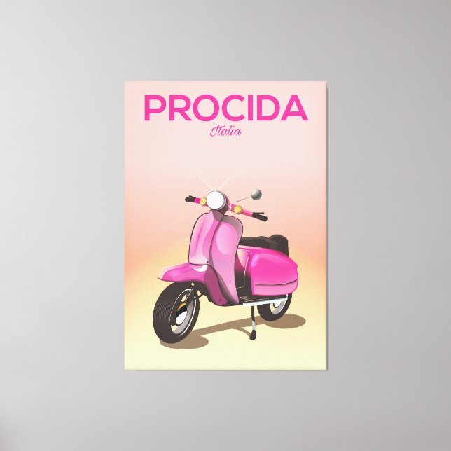 Procida Italien Scooter Urlaubsposter Leinwanddruck (Vorderseite)