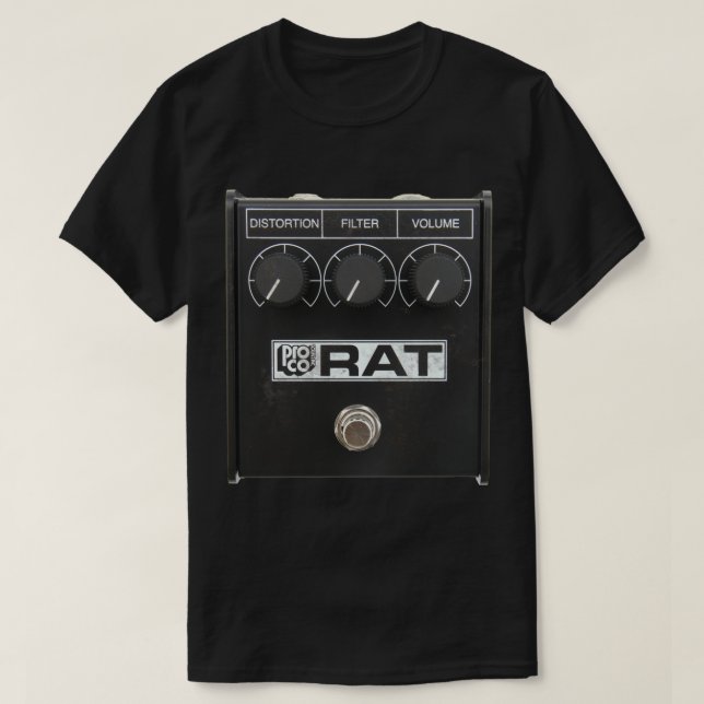ProCo RAT Gitarren-Pedal-Distortion-Aufkleber T-Shirt (Design vorne)