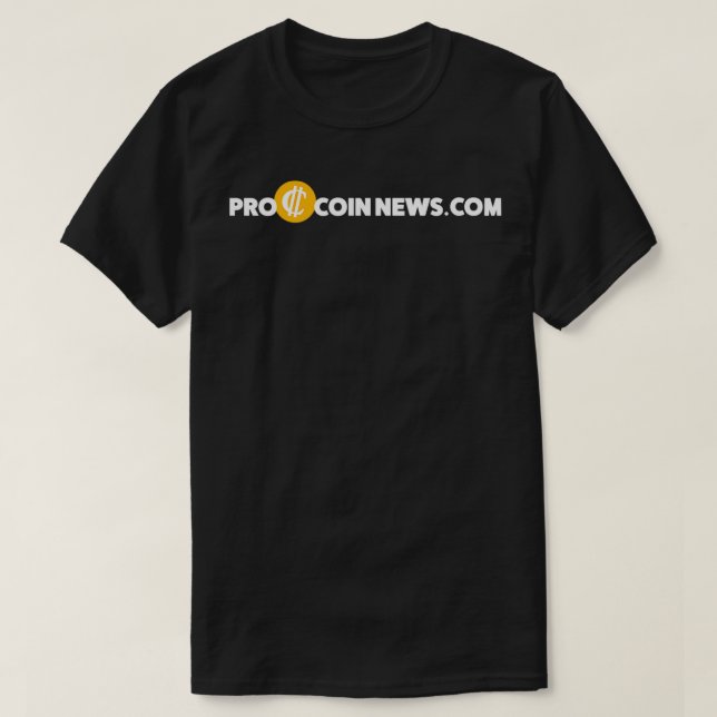 ProCoinNews, weißer Text T-Shirt (Design vorne)