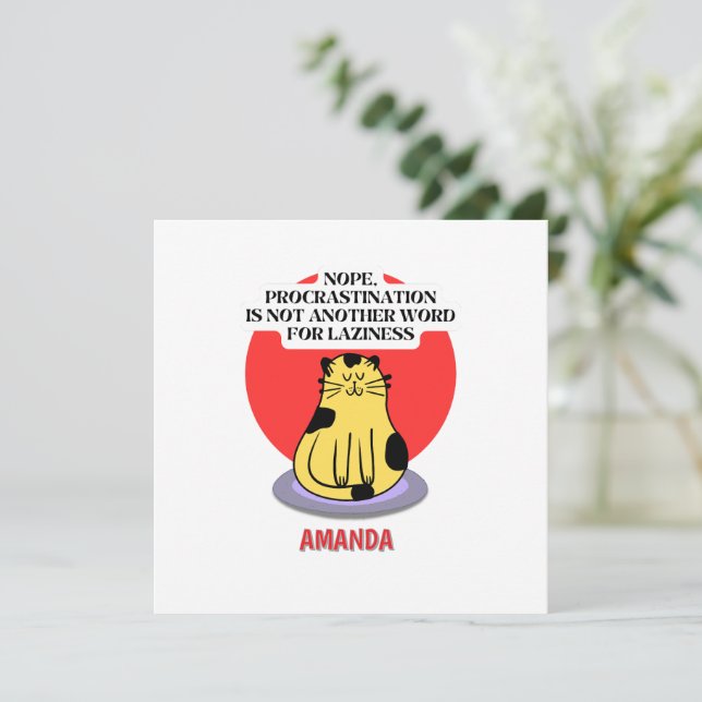 Procrastination Theme Cat's Meme  Einladung (Stehend Vorderseite)