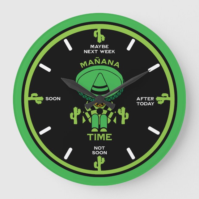 Procrastinator Lazy Person Gift Große Wanduhr (Vorderseite)