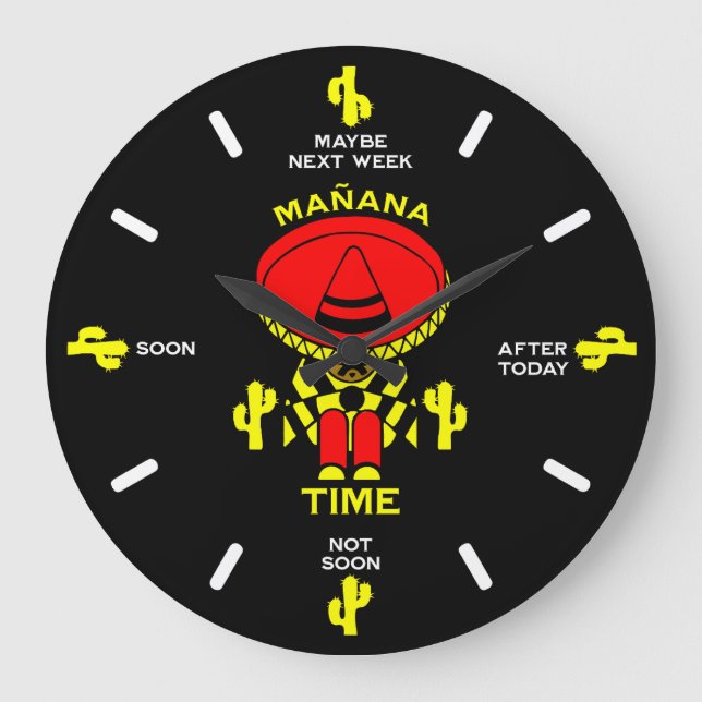 Procrastinator Lazy Person Gift Große Wanduhr (Vorderseite)