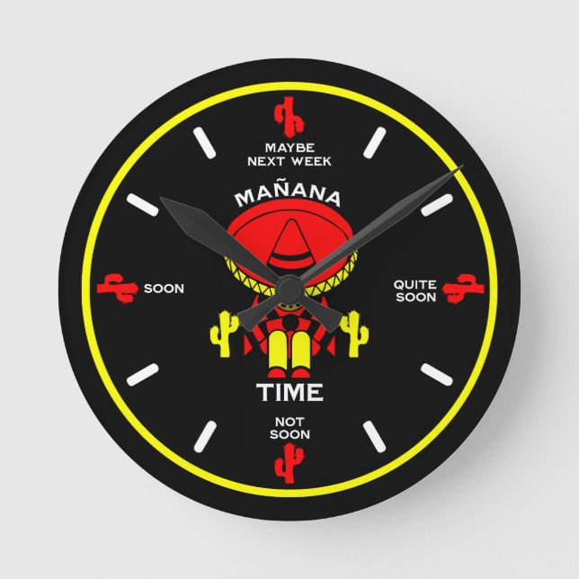 Procrastinator Lazy Person Gift Runde Wanduhr (Vorderseite)