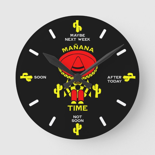 Procrastinator Lazy Person Gift Runde Wanduhr (Vorderseite)