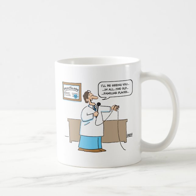 Proctologin Sings Karaoke Cartoon Funny Mug Tasse (Rechts)