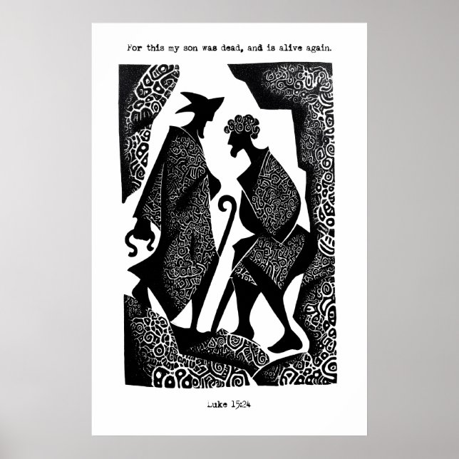 Prodigal Son Art Print Luke 15 24 Scripture Poster (Vorne)