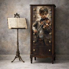 Prodigy's Melody Vintag Violinist Decoupage Seidenpapier