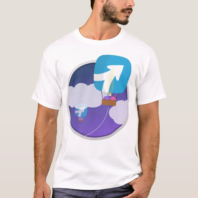 ProdPad "oben, herauf und weg!" T - Shirt (Vorderseite)