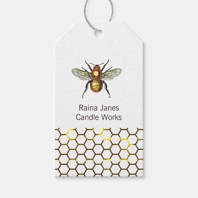 Produkt "Bienen und Honey Comb Kraft" Geschenkanhänger (Vorderseite)