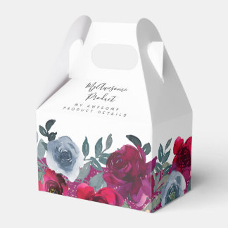 Produkt der Marke Burgundy Sage Green Blue Floral Geschenkschachtel