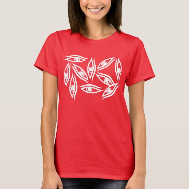 Produkt "Funky Eye Muster" T-Shirt (Vorderseite)
