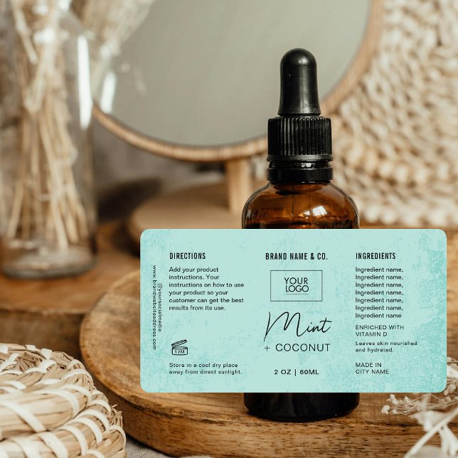 Produkt individuell anpassbares Mint-Rustic-Label (Von Creator hochgeladen)