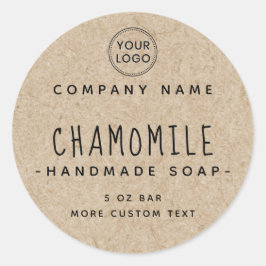 Produkt-Label für Kraftpapieraussehen, skurriler S Runder Aufkleber