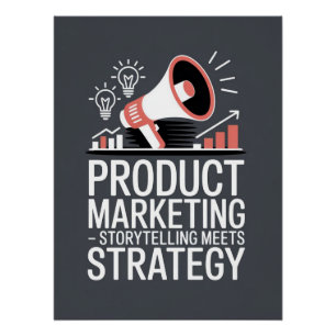 Produkt-Marketing Storytelling trifft Strategie Poster