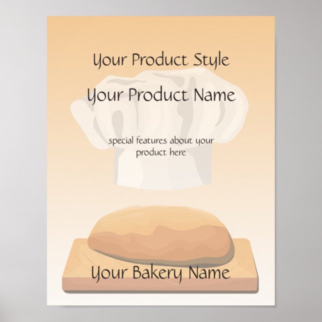 Produktbezeichnung für Brotbackwaren Poster (Vorne)