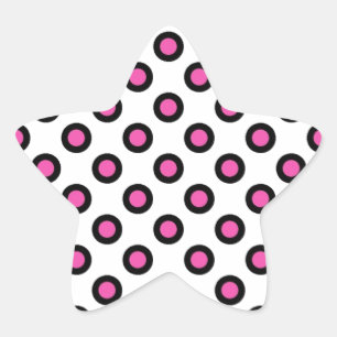 Produkte aus rosa und schwarzen Polka Stern-Aufkleber