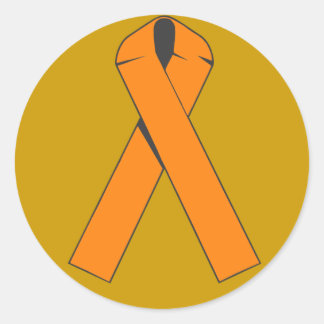 Produkte für das Orange Awareness Ribbon Runder Aufkleber