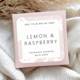 Produktetikett für minimale helle Rose graue Busch Quadratischer Aufkleber