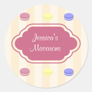 Produktetikett für niedliche Macarons Runder Aufkleber