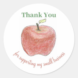 Produktetiketten für kleine Unternehmen mit Apfel Runder Aufkleber
