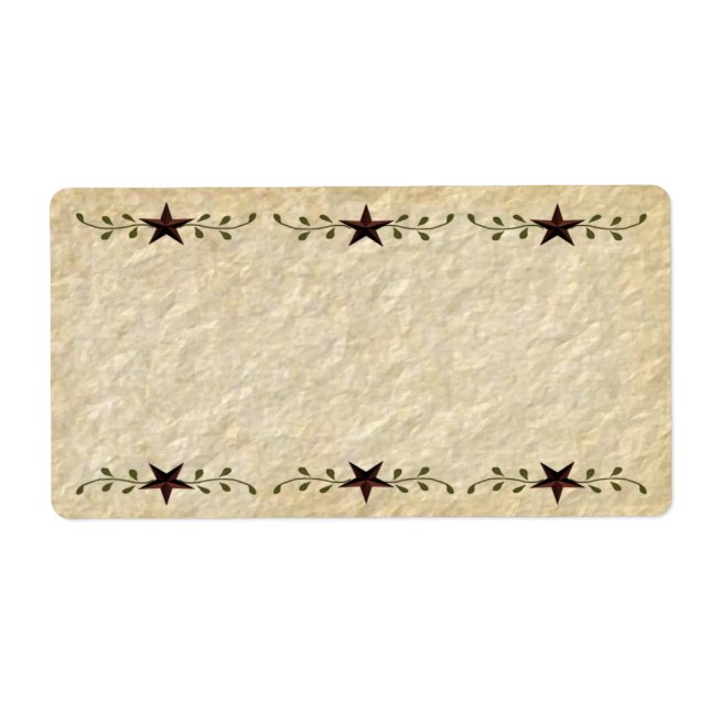 Produktetiketten für primitive Sterne (Vorne)