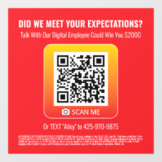 Produktgenie Rot 8x8 Fensterheber - Sweepstake Fensteraufkleber