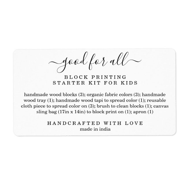 Produktinhalt-Etikett (Vorne)